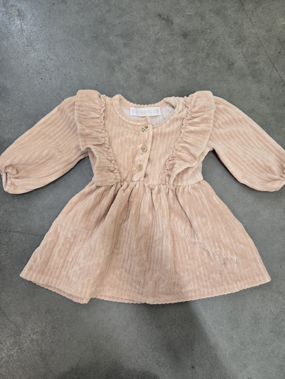 Rachel Zoe Velour Baby Girl Dress 0-3 Months